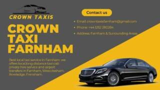 Crown Taxis for Smooth Farnham to Gatwick Airport Taxi Trips