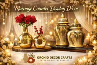 Marriage Counter Display Decor Ideas for Luxurious Wedding Setups