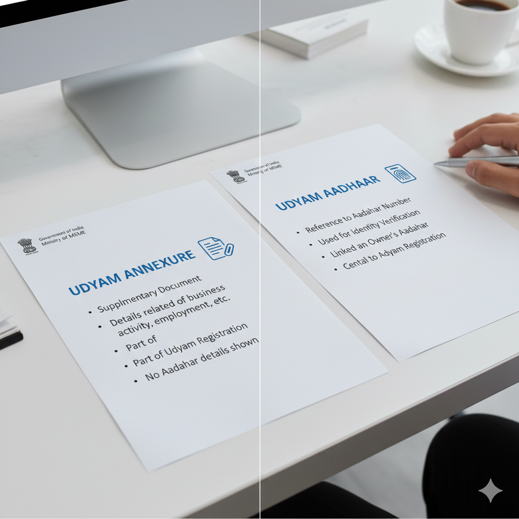 Udyam Aadhaar vs. Udyam Annexure: Key Differences