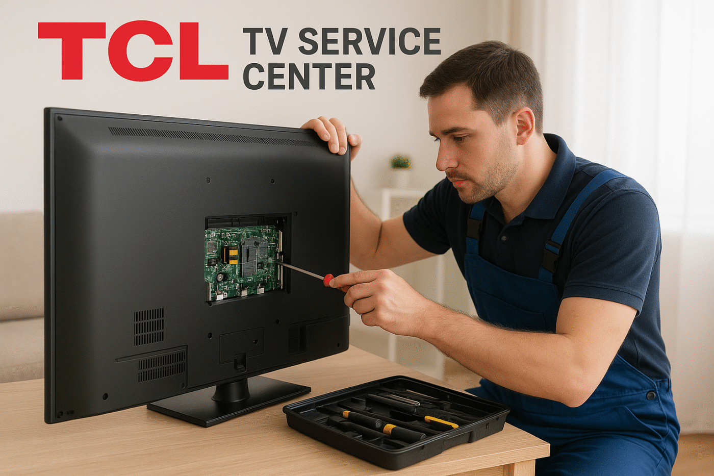 Are genuine parts used at the TCL TV Service Center?