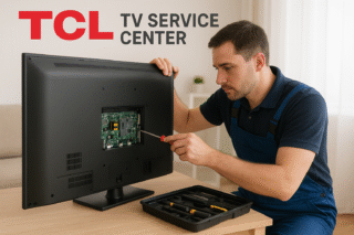 Are genuine parts used at the TCL TV Service Center?