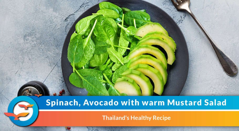 Healthy Spinach Avocado Salad Recipe with Mustard Dressing
